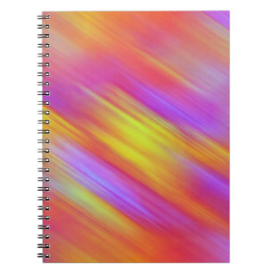 Trendig Neon Bright Red Rosa Gult Abstrakt Anteckningsbok