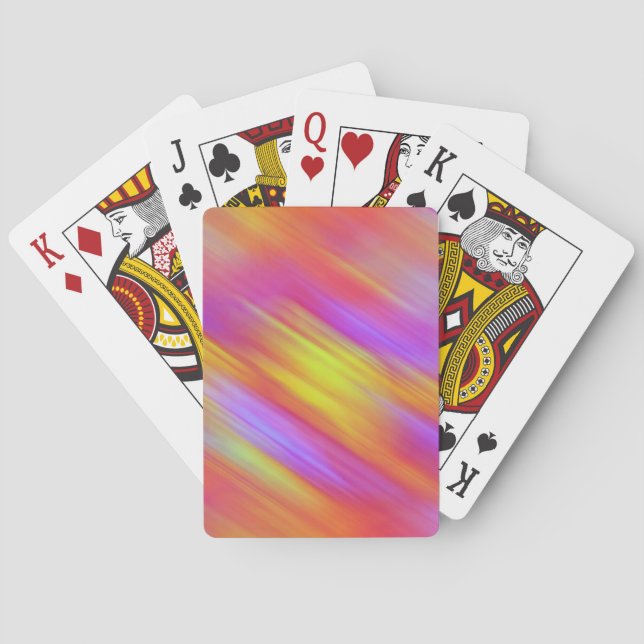 Trendig Neon Bright Red Rosa Gult Abstrakt Casinokort (Baksidan)