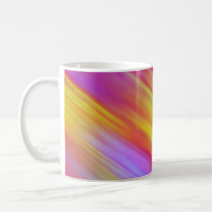 Trendig Neon Bright Red Rosa Gult Abstrakt Kaffemugg