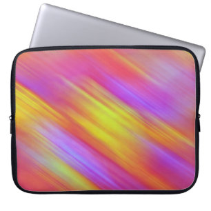 Trendig Neon Bright Red Rosa Gult Abstrakt Laptop Fodral