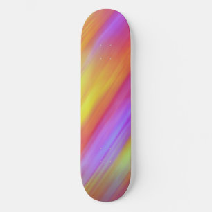 Trendig Neon Bright Red Rosa Gult Abstrakt Mini Skateboard Bräda 18,5 Cm