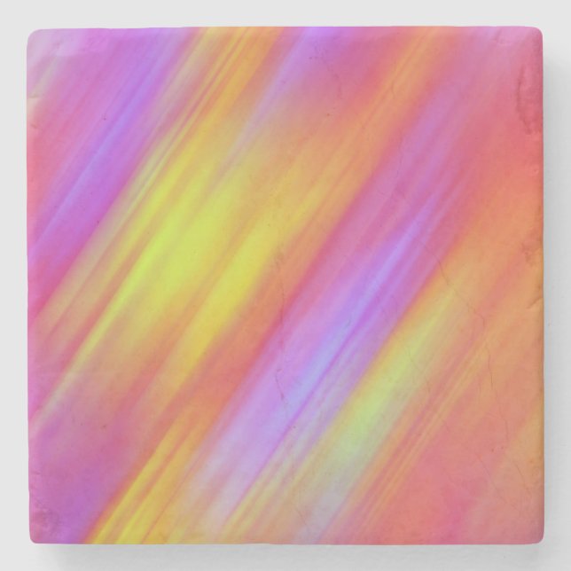 Trendig Neon Bright Red Rosa Gult Abstrakt Stenunderlägg (Framsidan)