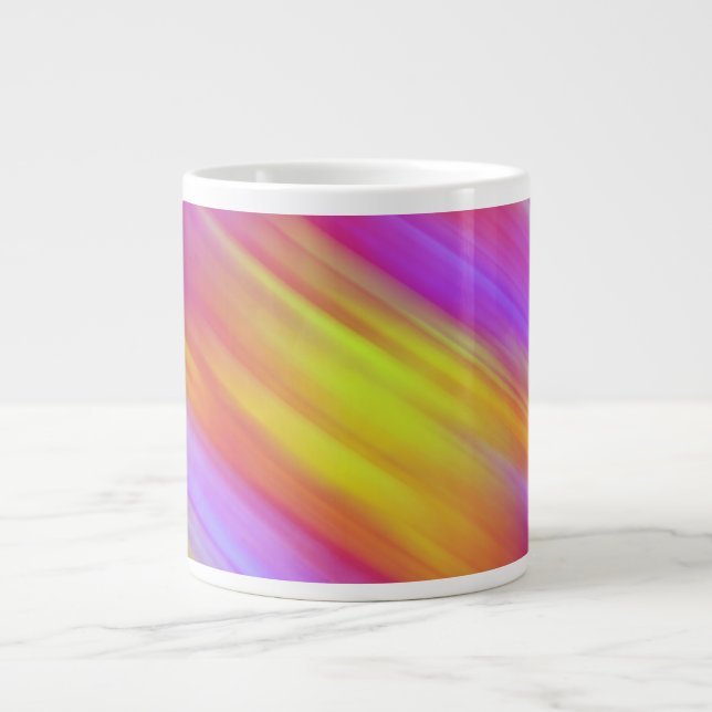 Trendig neon ljus röd rosa gul abstrakt  jumbo mugg (Framsidan)