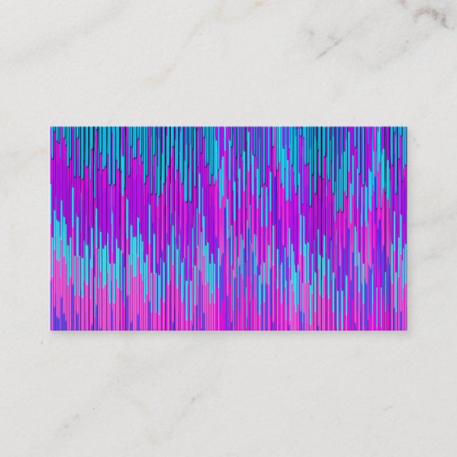 Trendig Neon Rosa Teal ZigZag Chevron Mönster Art Visitkort (Framsida)