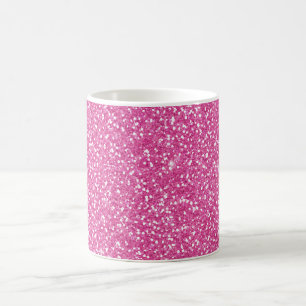 Trendig Neon Shock rosa Glitter Kaffemugg