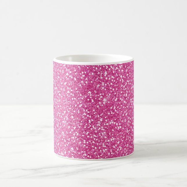 Trendig Neon Shock rosa Glitter Kaffemugg (Center)