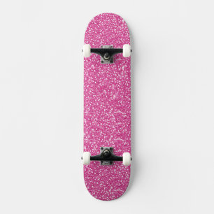 Trendig Neon Shock rosa Glitter Skateboard Bräda 20,5 Cm