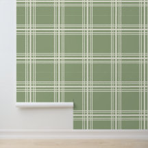 Trendig Neutralt Sage Grönt Ivory White Grid Linje