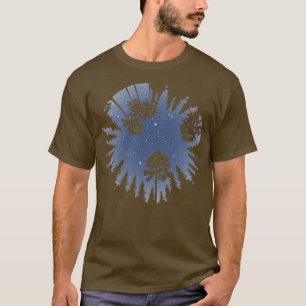 Trendig Night Himlar Träd Line Silhouette1219 T Shirt