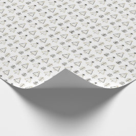 Trendig Nordiska minimalisthögtider guld och svart Presentpapper