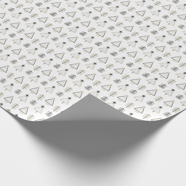 Trendig Nordiska minimalisthögtider guld och svart Presentpapper (Hörn)