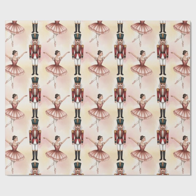 Trendig nötknäppare och ballerina balettdansare presentpapper (Platt)