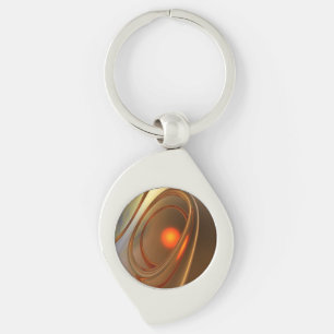 trendig och elegant 3d-design för abstrakt swirl silverfärgad nyckelring