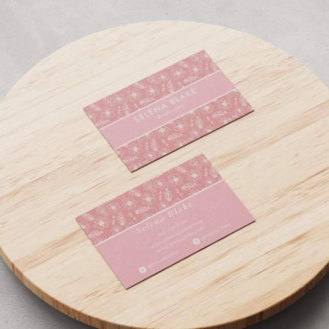 Trendig och Elegant | Blommigt för fet Snyggt Visitkort (Skapare uppladdad)