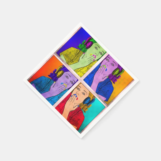 Trendig och färgstark pappersservett (Hörn)