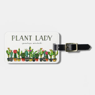 Trendig och Funny Plant Dam med Cactus Bagagebricka