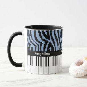 Trendig- och höftmusikdesign med piano nycklar mugg