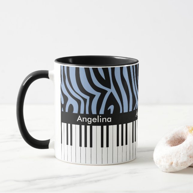 Trendig- och höftmusikdesign med piano nycklar mugg (Med munk)