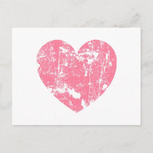 Trendig och Modern Rosa Grunge Heart V01 Vykort