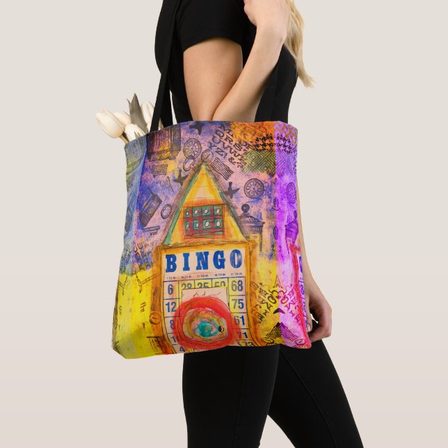 Trendig och Snyggt Lucky Bingo Tote Bag Tygkasse (Närbild)