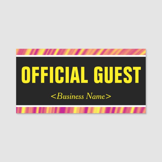 Trendig "OFFICIELL GUEST" Namn bricka Namnbricka (Framsida)