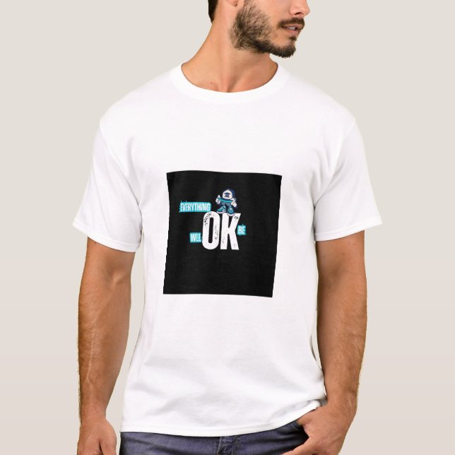 Trendig OK-tryckt t-shirt för män mode (Framsida)