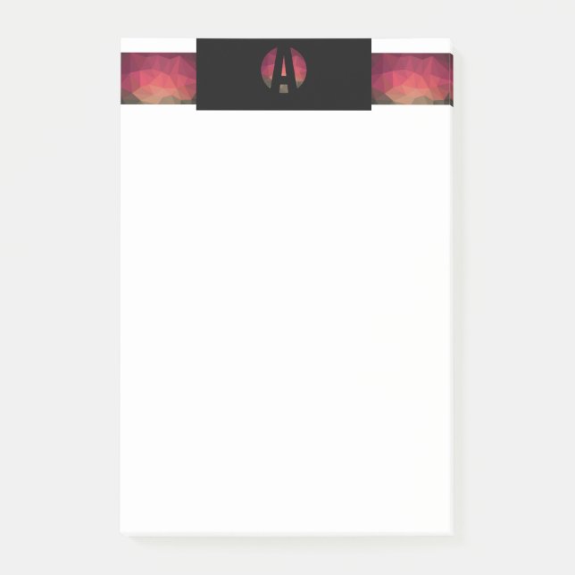 Trendig ombre färgrik design monogram post-it block (Framsida)