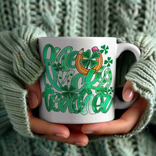 Trendig "One Lucky Teacher" Horseshoe Pencil Mugg (Skapare uppladdad)