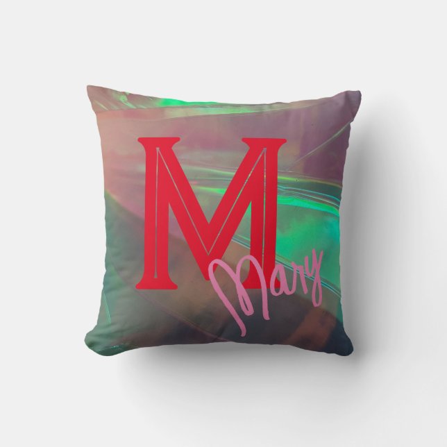 Trendig opal dekorativ kudde cushion monogramgåva (Framsida)