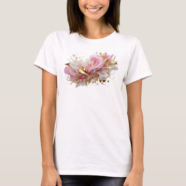 Trendig orange ABSTRAKT KONST Grafisk t-shirt (Framsida)