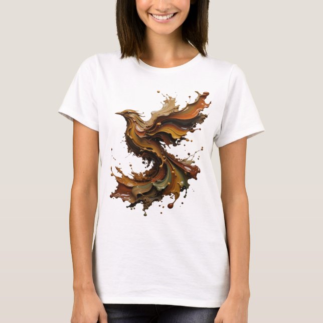 Trendig Orange ABSTRAKT KONST Statement T-shirt (Framsida)