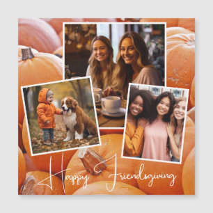 Trendig Orange Pumpkin Lycklig Friendsgiving Magne
