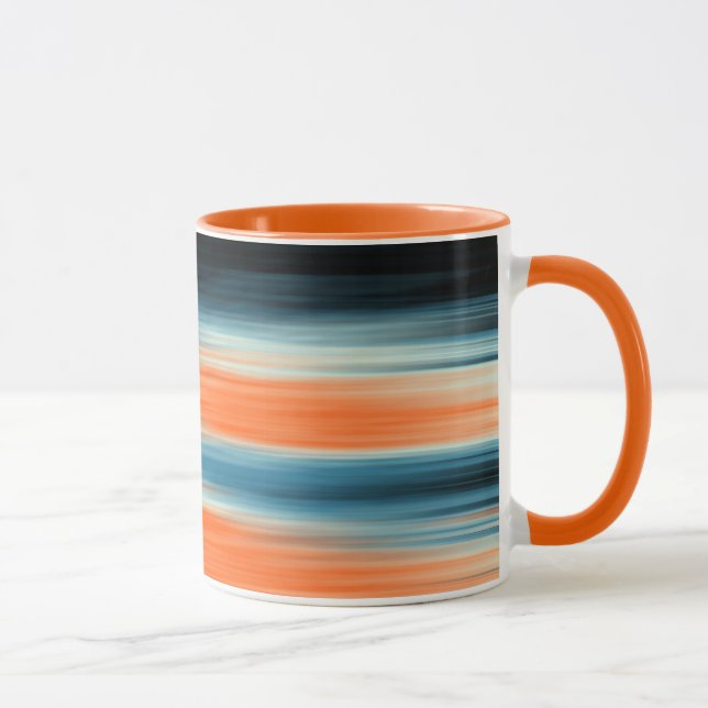 Trendig Orange Red Blue Rand Mugg (Höger)