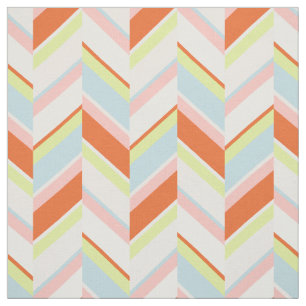 Trendig orange rosa gul geometrisk chevron-mönster tyg