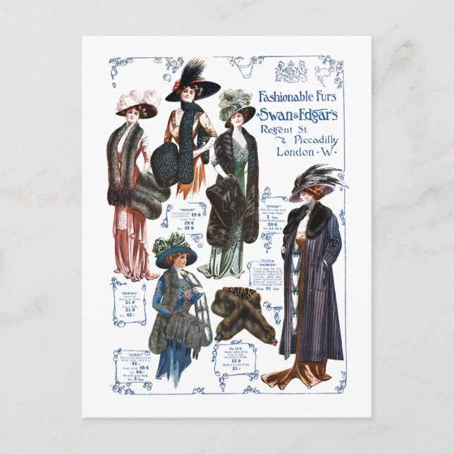 Trendig päls#A för svan & Edgars Vykort (Framsida)