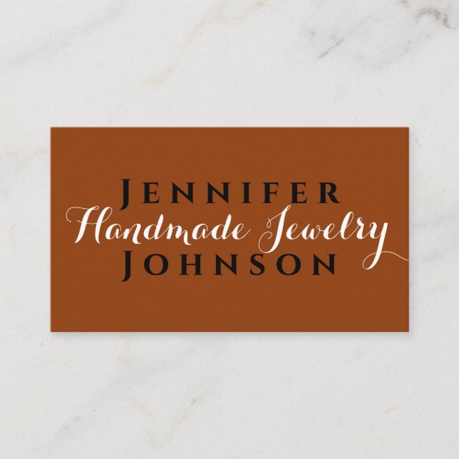 Trendig pampas handgjorda smyckesskript namnteckni visitkort (Framsida)