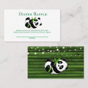Trendig Panda Bear Bamboo Baby Diaper Raffle Visitkort