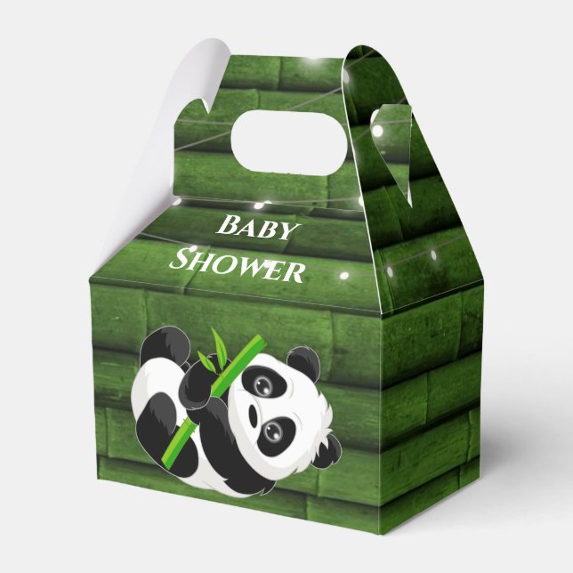 Trendig Panda Bear Bamboo Baby Shower Presentaskar (Framsidan Sidan)
