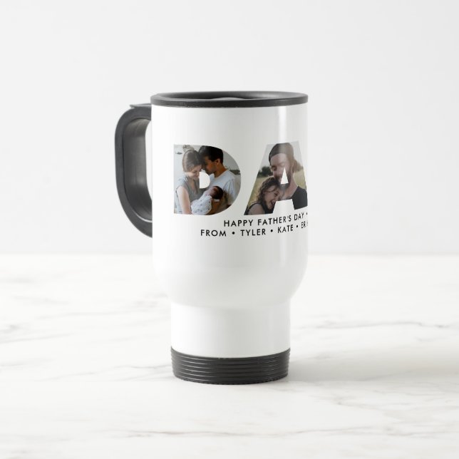 Trendig PAPPA Pappa Photo Collage Cutout Fars dag Resemugg (Framsida vänster)