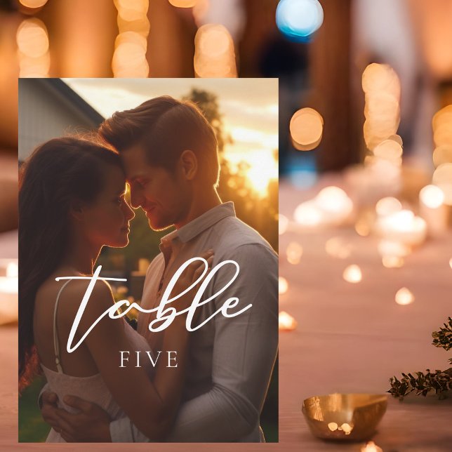 Trendig par Photo Bröllop-Bordsnummer-kort (Skapare uppladdad)