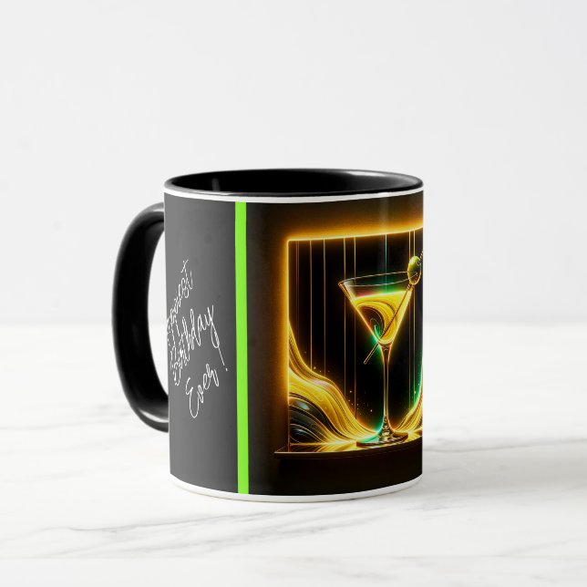 Trendig Party Time Neon Personlig Mugg (Framsida vänster)