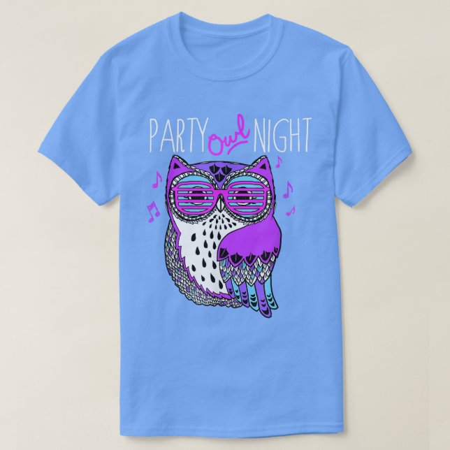 Trendig Party Uggla Nattdjur Humor T Shirt (Design framsida)