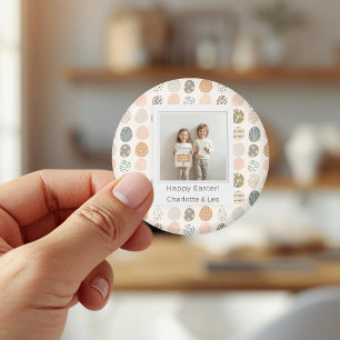 Trendig Påskfoto Magnet Med Pastellfärger Person
