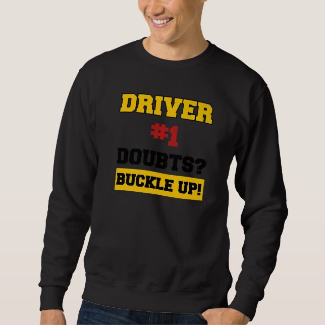 Trendig Påstående Racer  Tävla Car Driver Lång Ärmad Tröja (Framsida)