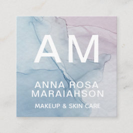 *~* Trendig Pastel Abstrakt Artsy QR LOGOTYP FOTO Fyrkantigt Visitkort