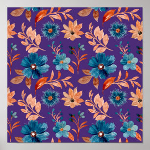 Trendig Pastel Flowers Poster