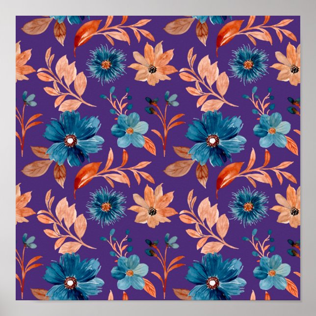 Trendig Pastel Flowers Poster (Framsidan)