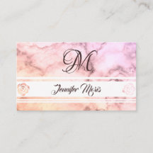 Trendig Pastel Marble Rosa Beige med Monogram