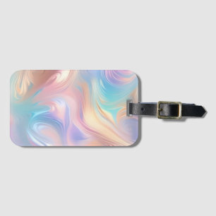 Trendig pastel Rosa Blue gult abstrakt vinkar Bagagebricka