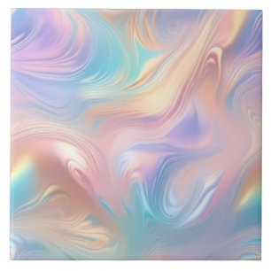 Trendig pastel Rosa Blue gult abstrakt vinkar Kakelplatta
